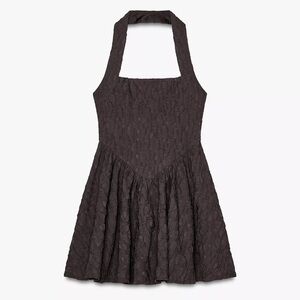 ZARA Textured Halter Dress